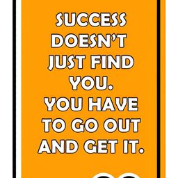 Wallpics Orange & White Typography Wall Poster-image-89