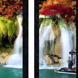 PnF Black & White 3 Pieces Paper And Wooden Painting Wall Art-image-91