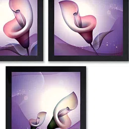 PnF Purple & Pink 3 Piece Paper Floral and Botanical Painting Wall Art-image-71