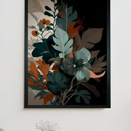 SOWPEACE Beige & Brown Floral Printed Canvas Wall Art-image-81