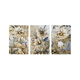 999Store Brown & White 3 Pieces Floral And Botanical Canvas Painting Wall Arts-image-15