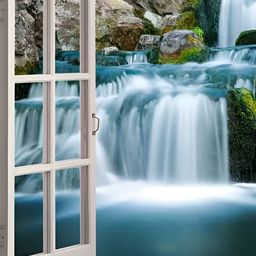 Wallpics Blue & White Printed High Quality Fully Waterproof Wall Sticker Poster-image-95