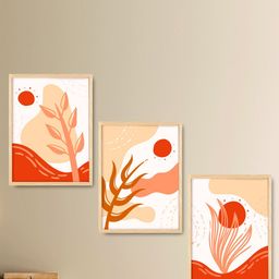 SAF White & Pink 3 Pieces Modern Painting Framed Wall Art-image-48