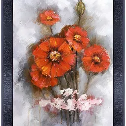 PnF Black & Red Printed Wooden Floral and Botanical Wall Art-image-82