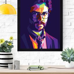 Gallery99 Purple & Black The Professor In Money Heist Printed Framed Wall Art-image-59