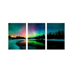 999Store Green & Blue 3 Pieces Canvas Paintings Wall Art-picture-46