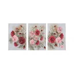 999Store White & Red 3 Pieces Floral Canvas Paintings Wall Art-image-65