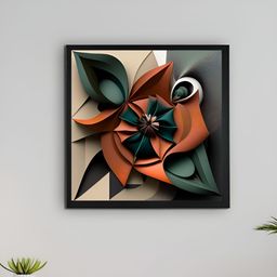 SOWPEACE Green & Rust Canvas Abstract Wall Art-10