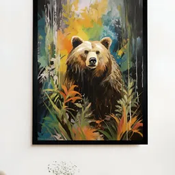 SOWPEACE Brown & Green Canvas Birds and Animals Wall Art-image-18