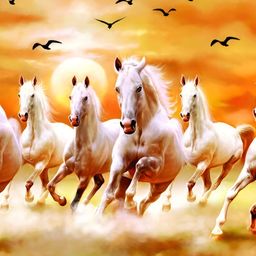 British Terminal White & Black Horse Printed Waterproof Poster-image-80