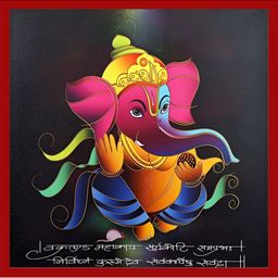 Wallpics Pink & Blue Ganesh Ji Printed Religious Waterproof  Wall Poster-image-5