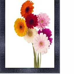 PnF Black & White Wooden Floral And Botanical Wall Painting-image-91