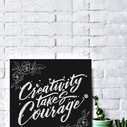 Gallery99 Black & White Creativity takes Courage Textured Wooden Wall Art-image-91