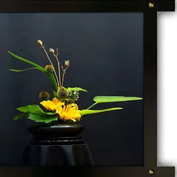 PnF Black & Green Floral Wooden Painting Wall Art-17