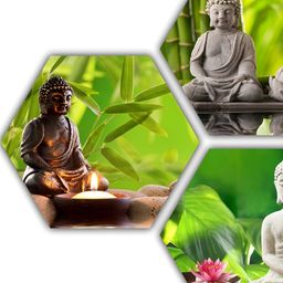 PnF Green 3 Piece Floral and Botanical Digital Printed Wooden Wall Art-image-61