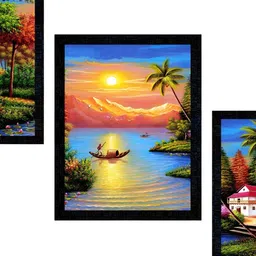 PnF Green & Blue 3Pcs Other Wall Paintings-picture-31