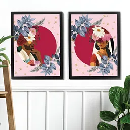 Art Street Black & Pink 2Pcs Other Wall Paintings-image-58