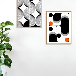 Aura White & Black 2 Pieces Painting Wall Arts-image-32