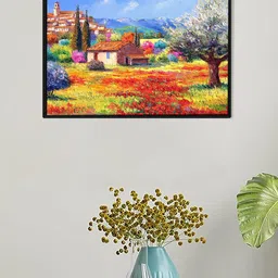Art Street Blue & Black Abstract Framed Painting Wall Art-image-69