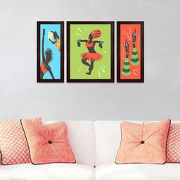 WENS Set Of 3 Blue & Green Ladies Go Away Wall Art-10