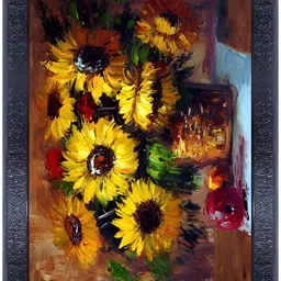PnF Black & Yellow Floral and Botanical Wooden Paintings Wall Art-image-36