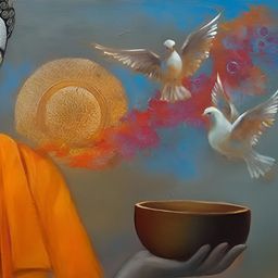 Wallpics Orange & Black Religious Wall Poster-image-40