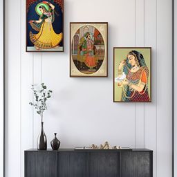 999Store Green & Yellow 3Pcs Other Wall Paintings-45
