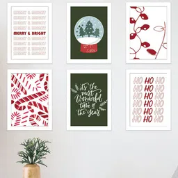 Art Street 6-Pcs White & Green Painted Wall Arts-image-29