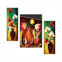 PnF Green & Red 3 Piece Wooden Floral and Botanical Wall Arts-image-6