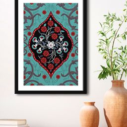 999Store Teal Green & Black Printed Framed Wall Art-30