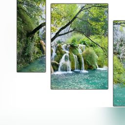 PnF Green & Blue 3 Pieces Wooden Painting Wall Arts-10