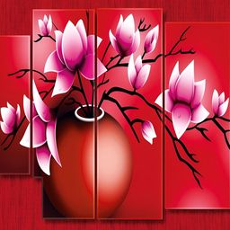 PnF Black & Red Wooden Floral and Botanical Wall Art-image-128