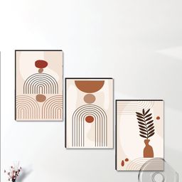 SFP Beige 3-Pieces Printed Modern Art Wall Painting-23