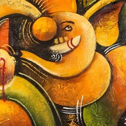 Wallpics Orange & Green Lord Ganesha Religious Wall Poster-image-87