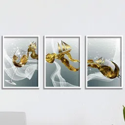 SAF 3-Pcs Grey & White Abstract Painting Wall Art-13