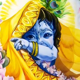 Wallpics Yellow & Blue Religious Wall Poster-image-82
