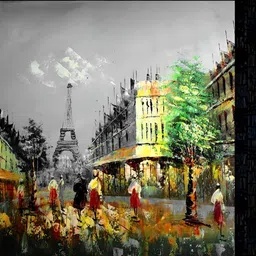 PnF Black & Green Floral And Botanical Wall Painting-image-2