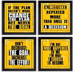 PnF Black & Yellow 4 Piece Paper Wall Paintings-image-80