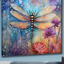 SAF Blue & Orange Wooden Floral And Botanical Wall Painting-25
