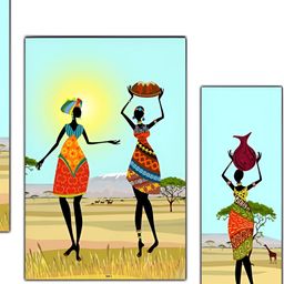 PnF Green & Red 3 Pieces Wooden Wall Art-image-77