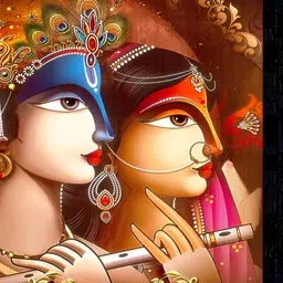 PnF Brown & Blue Religious Wall Painting-image-98