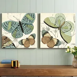 Art Street 2 Pcs Beige & Green Luxury Stretched Canvas Painting Wall Art-image-63