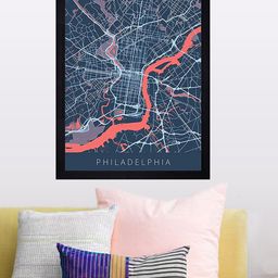 Gallery99 Blue & Red Abstract Texture Paper Framed Wall Art-image-93