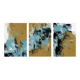 999Store White & Blue 3 Pieces Abstract Printed Canvas Painting Wall Arts-picture-45