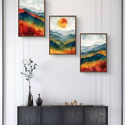 999Store Orange & Green 3Pcs  Other Wall Paintings-10