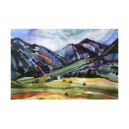 Inephos Blue & Green Printed Canvas Wall Art-33