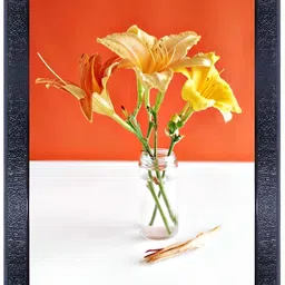 PnF Black & Yellow Glass Floral and Botanical Wall Art-24