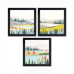 PnF Black & Blue 3 Pieces Canvas Floral and Botanical Wall Arts-image-58
