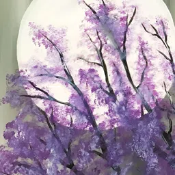 Inephos White And Lavender Floral And Botanical Printed Paper Wall Paintings-image-28
