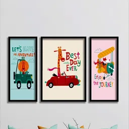 SAF Set Of 3 Pink & Blue Motivational UV Textured Wall Painting Art-image-94